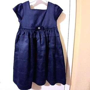 Gymboree GIRLS Navy Taffeta Rhinestone Dress 5T